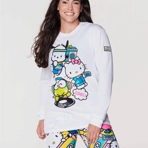 Zumba Fitness Hello Kitty Long Sleeve Tee FREE ZUMBA 12x12 MICROFIBER HAND TOWEL